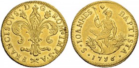 ITALIEN
Florenz. Francesco II. di Lorena, 1737-1765. Ruspone 1756, Florenz. 10.43 g. MIR 359/11. Fr. 331 Vorzüglich / Extremely fine. (~€ 1280/~US$ 1...