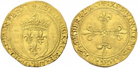 ITALIEN
Genua. Louis XII. von Frankreich, Signore di Genova, 1508-1512. Scudo d'oro del Sole o. J. (1508). 3.33 g. MIR 153. Duplessy 750. Fr. 405. Kn...