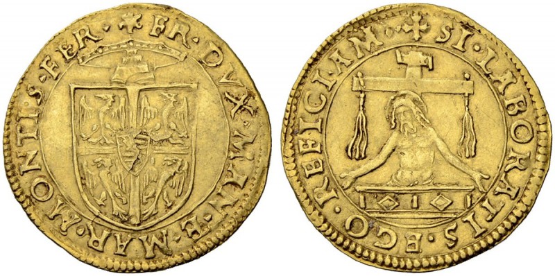 ITALIEN
Mantua. Francesco III. Gonzaga 1540-1550. Scudo d'oro o. J. 3.29 g. MIR...