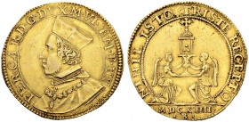 ITALIEN
Mantua. Ferdinando Gonzaga duca di Mantova e del Monferrato, 1612-1626. Da 2 Doppie o. J. 13.07 g. MIR 577. Fr. 553. Sehr selten / Very rare....