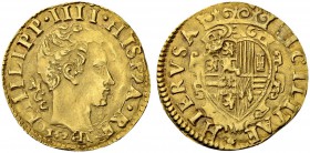 ITALIEN
Neapel / Sizilien. Filippo IV. 1621-1647. Scudo d'oro 1626. 3.38 g. MIR 237/11. Fr. 840. Selten / Rare. Gutes sehr schön / Good very fine. (~...