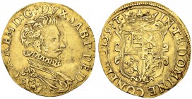 ITALIEN
Savoyen / Sardinien. Carlo Emanuele I. 1580-1630. Doppia 1591, Turin. 6.63 g. MIR 581 c. Fr. 1049. Selten / Rare. Kleiner Randfehler / Minor ...