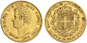 ITALIEN
Savoyen / Sardinien. Carlo Alberto, 1831-1849. 20 Lire 1833, Turin. 6.43 g. Pagani 178. Schl. 223. Fr. 1142. Sehr schön / Very fine. (~€ 220/...