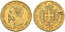 ITALIEN
Savoyen / Sardinien. Vittorio Emanuele II. 1849-1861. 20 Lire 1852, Genua. 6.46 g. Pagani 341. Schl. 294. Fr. 1147. Gutes sehr schön / Good v...
