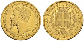ITALIEN
Savoyen / Sardinien. Vittorio Emanuele II. 1849-1861. 20 Lire 1855, Turin. 6.44 g. Pagani 347. Schl. 285. Fr. 1146. Sehr schön-vorzüglich / V...