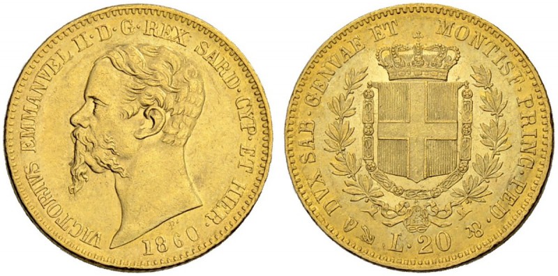 ITALIEN
Savoyen / Sardinien. Vittorio Emanuele II. 1849-1861. 20 Lire 1860, Gen...