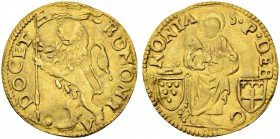 ITALIEN
Vatikan - Kirchenstaat. Leo X (Johannes von Medici), 1513-1521. Ducato o. J., Bologna. 3.41 g. Berman 685. Fr. 338. Selten / Rare. Leicht ber...