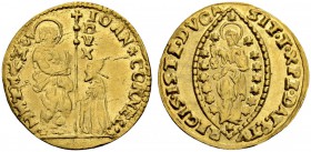 ITALIEN
Venedig. Giovanni Corner II. 1709-1722. Zecchino o. J. 3.52 g. Montenegro 2329. Fr. 1372. Von rostigen Stempeln / Struck with rusty dies. Vor...