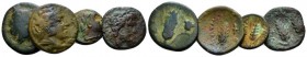 Lucania, Metapontum Lot of 4 Bronzes III cent., Æ 30mm., 9.33g. Lot of 4 Bronzes.

Green patina, About Very Fine-Very Fine.

From the E.E. Clain-S...
