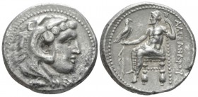 Kingdom of Macedon, Alexander III, 336 – 323 Salamis Tetradrachm circa 332-331, AR 27mm., 17.04g. Head of Herakles r., wearing lion skin. Rev. Zeus se...
