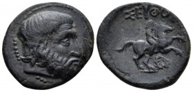 Kingdom of Thrace, Seuthes III, 330-295. Bronze circa 330-295, Æ 20mm., 5.33g. Diademed head r. Rev. Horseman galloping r. Youroukova pl. XI, 68.
 
...