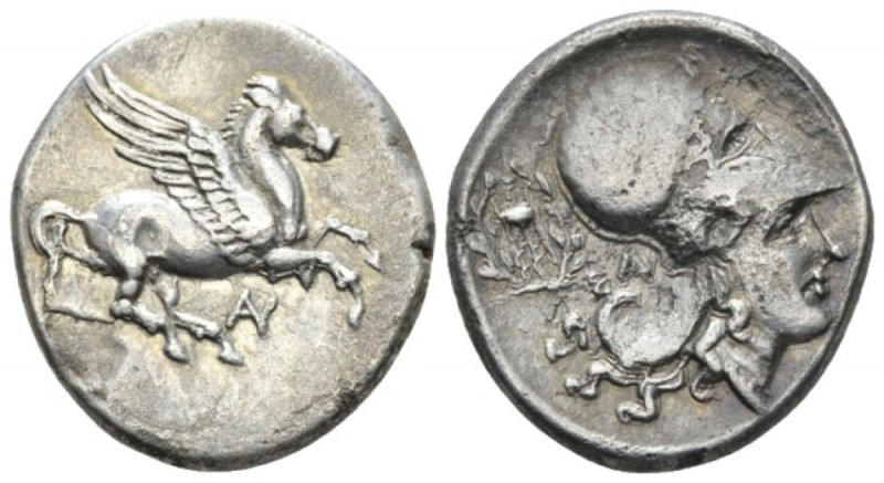 Acarnania, Anactorium Stater circa 350-330, AR 23mm., 8.13g. Pegasus flying r., ...