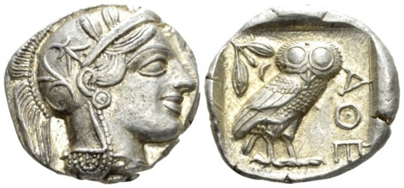 Attica, Athens Tetradrachm after 449, AR 26mm., 17.20g. Head of Athena r., weari...