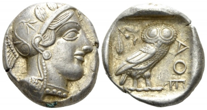 Attica, Athens Tetradrachm after 449, AR 26mm., 17.21g. Head of Athena r., weari...