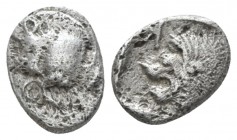 Mysia, Cyzicus Obol circa 525-475, AR 10mm., 0.78g. Forepart of boar l.; Rev. Head of lion l., with open mouth. Klein 266. SNG France 380. Very fine 5...