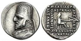 Parthia, Orodes I, 90-87. Drachm circa 90-77., AR 18mm., 3.97g. Bust l. wearing tiara. Rev. Archer seated r. on throne. Shore 122. Sellwood 31.5. Good...