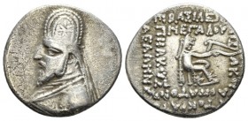 Parthia, Orodes I, 90-77. Drachm circa 90-77, AR 19mm., 3.98g. Bust l. wearing tiara. Rev. Archer seated r. on throne. Shore 123. Sellwood 31.6.

Ve...