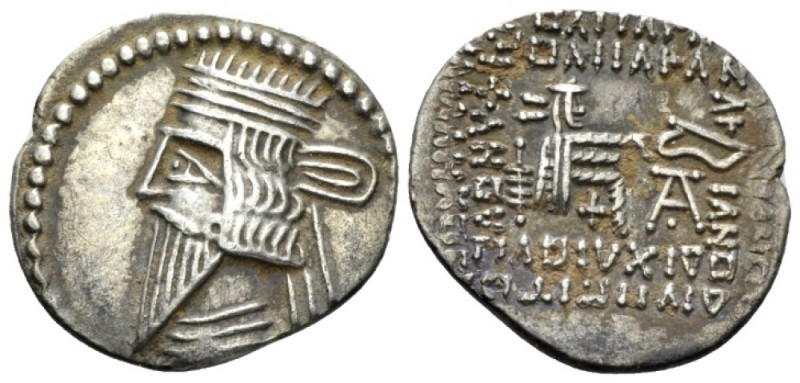 Parthia, Vologases III, 80-90 Drachm circa 80-90, AR 20mm., 3.66g. Diademed bust...