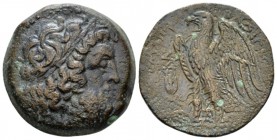 The Ptolemies, Ptolemy II, 285-246. Alexandria Diobol circa 275-274, Æ 26mm., 13.12g. Laureate head of Zeus r. Rev. Eagle standing l. on thunderbolt, ...