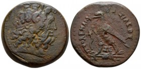 The Ptolemies, Ptolemy IV, 221-205 Alexandria Triobol circa 2221-205., Æ 33mm., 32.42g. Laureate head of Zeus r. Rev. Eagle standing l. on thunderbolt...