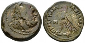 The Ptolemies, Ptolemy VI, 180-145. Alexandria Bronze circa 180-145, Æ 21mm., 10.10g. Head of Zeus r., wearing lion-skin headdress. Rev. Eagle standin...