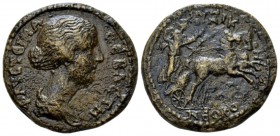 Mysia, Cyzicus Faustina junior, daughter of Antoninus Pius and wife of Marcus Aurelius Bronze circa 147-175, Æ 25.7mm., 9.78g. ΦAYCTEINA CEBACTH Drape...