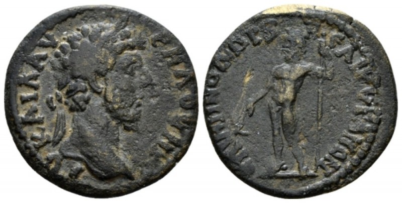 Phrygia, Ancyra Lucius Verus, 161-169 Bronze circa 161-168, Æ 24.1mm., 5.29g. La...