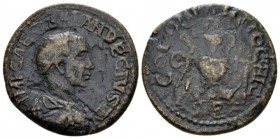 Pisidia, Antioch Trajan Decius, 249-251 Bronze circa 249-251, Æ 24.8mm., 7.13g. Radiate, draped and cuirassed bust r. Rev. Implement of sacrifice. BMC...