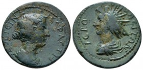Cilicia, Hierapolis-Castabala Faustina junior, daughter of Antoninus Pius and wife of Marcus Aurelius Bronze circa, Æ 26mm., 11.81g. Draped bust r., w...
