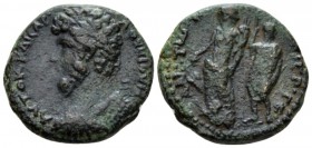 Decapolis, Gerasa Marcus Aurelius, 161-180 Bronze circa 161-180, Æ 23mm., 9.51g. Laureate, draped and cuirassed bust l. Rev. Turreted Tyche standing, ...