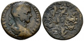 Phoenicia, Berytus Elagabalus, 218-222 Bronze circa 218-222, Æ 25mm., 11.41g. Laureate, draped and cuirassed bust r. Rev. The eight Kabeiroi seated l....