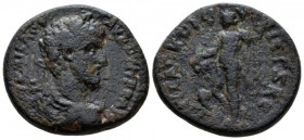 Samaria, Nysa-Scythopolis Marcus Aurelius, 161-180 Bronze circa 161-180, Æ 26.4mm., 12.94g. Laureate, draped and cuirassed bust r. Rev. Nude Dionysus ...