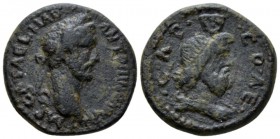 Judaea, Aelia Capitolina (Jerusalem) Antoninus Pius, 138-161 Bronze circa 138-161, Æ 23mm., 10.56g. Laureate head r. Rev. Draped bust of Sarapis weari...