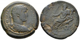 Egypt, Alexandria Hadrian, 117-138 Drachm circa 131/132 (year 16), Æ 35.6mm., 26.78g. Laureate, draped and cuirassed bust r. Rev. Nilus seated on croc...