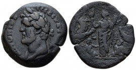 Egypt, Alexandria Antoninus Pius, 138-161 Drachm circa 154-155 (year 18), Æ 32.1mm., 22.98g. Laureate bust l., traces of drapery. Rev. Isis Euploia st...