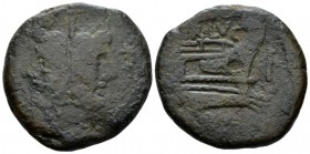 C. Terentius Lucanus As 147, Æ 31mm., 18.23g. Laureate head of Janus; above, mark of value. Rev. C·TER·LVC Prow r.; above, Victory flying r., crowning...