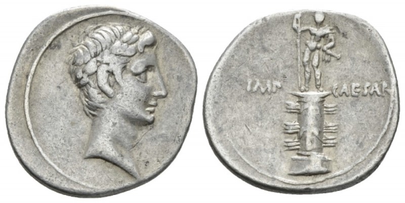 Octavian, 32 – 27 BC Denarius Brundisium or Roma (?) , circa 29-27 BC, AR 20mm.,...