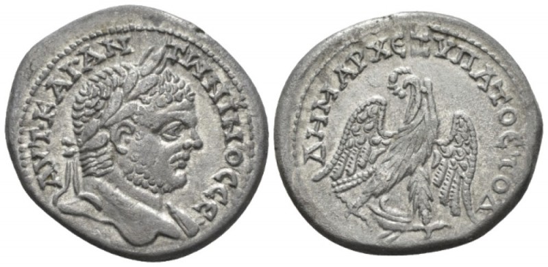 Caracalla, 198-217 Tetradrachm Berytus circa 215-217, AR 27.2mm., 11.57g. Laurea...