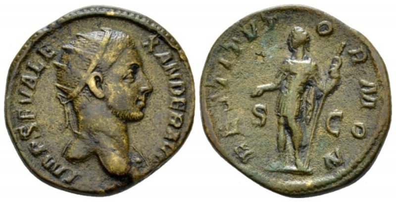 Severus Alexander, 222-235 Dupondius circa 222-235, Æ 23mm., 8.45g. Radiate bust...