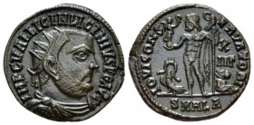 Licinius, 308-324 Follis Alexandria circa 321-324, Æ 19mm., 3.27g. Radiate, draped and cuirassed bust r. Rev. IOVI CONSERVTORI Jupiter standing l., ho...