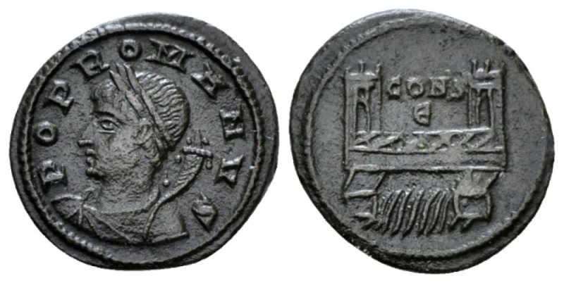 Commemorative Series, 330-354 Æ Constantinopolis circa 330, Æ 13mm., 1.13g. Drap...