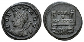 Commemorative Series, 330-354 Æ Constantinopolis circa 330, Æ 13mm., 1.13g. Draped bust of Genius l., holding cornucopia over shoulder. Rev Milvian Br...