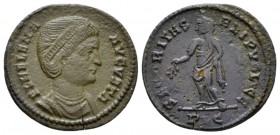 Helena, mother of Constantine Æ3 Lugdunum circa 324-325, Æ 18.7mm., 2.94g. Diademed and draped bust r. Rev. Securitas standing l. holding branch and r...