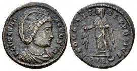 Helena, mother of Constantine Æ3 Treveri circa 326, Æ 18.5mm., 2.90g. FL HELENA AVGVSTA Diademed and draped bust r. Rev. SECVRITAS REI PVBLICE / PTR(p...