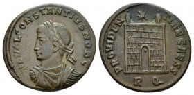 Constantius II Caesar, 324-337. Æ3 Rome circa 324-325., Æ 18.3mm., 3.13g. FL VAL CONSTANTIVS NOB C Laureate, draped and cuirassed bust l. Rev. PROVIDE...