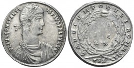 Constantius II, 337-361 Medallion Thessalonica circa 337-340, AR 37mm., 12.47g. Rosette-diademed, draped and cuirassed bust r. Rev. Legend within wrea...