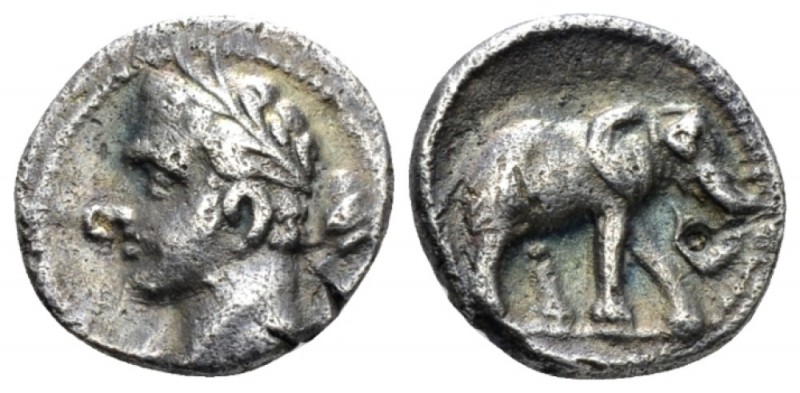 Hispania, Hispano-Carthaginian issues. Carthago Nova Quarter shekel circa 221-20...