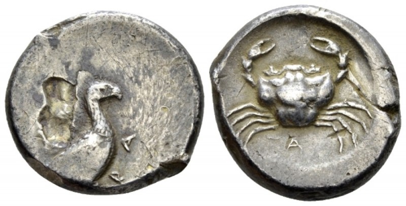 Sicily, Agrigentum Didrachm circa 480/478-470 BC, AR 19mm., 8.50g. Sea eagle sta...