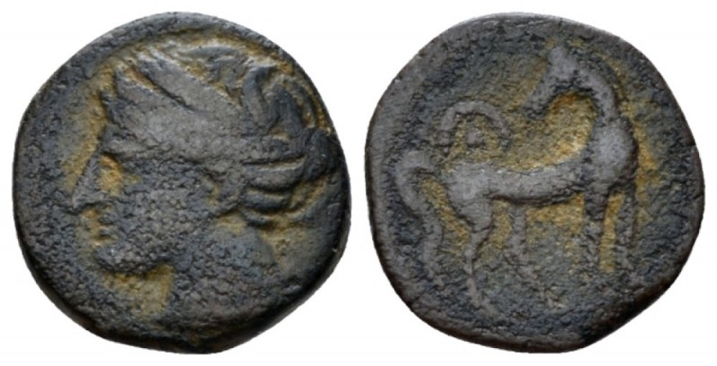 The Carthaginians in Sicily and North Africa, Zeugitania (?) Bronze circa 215-20...