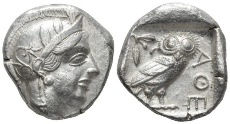 Attica, Athens Tetradrachm after 449, AR 26mm., 17.12g. Head of Athena r., weari...